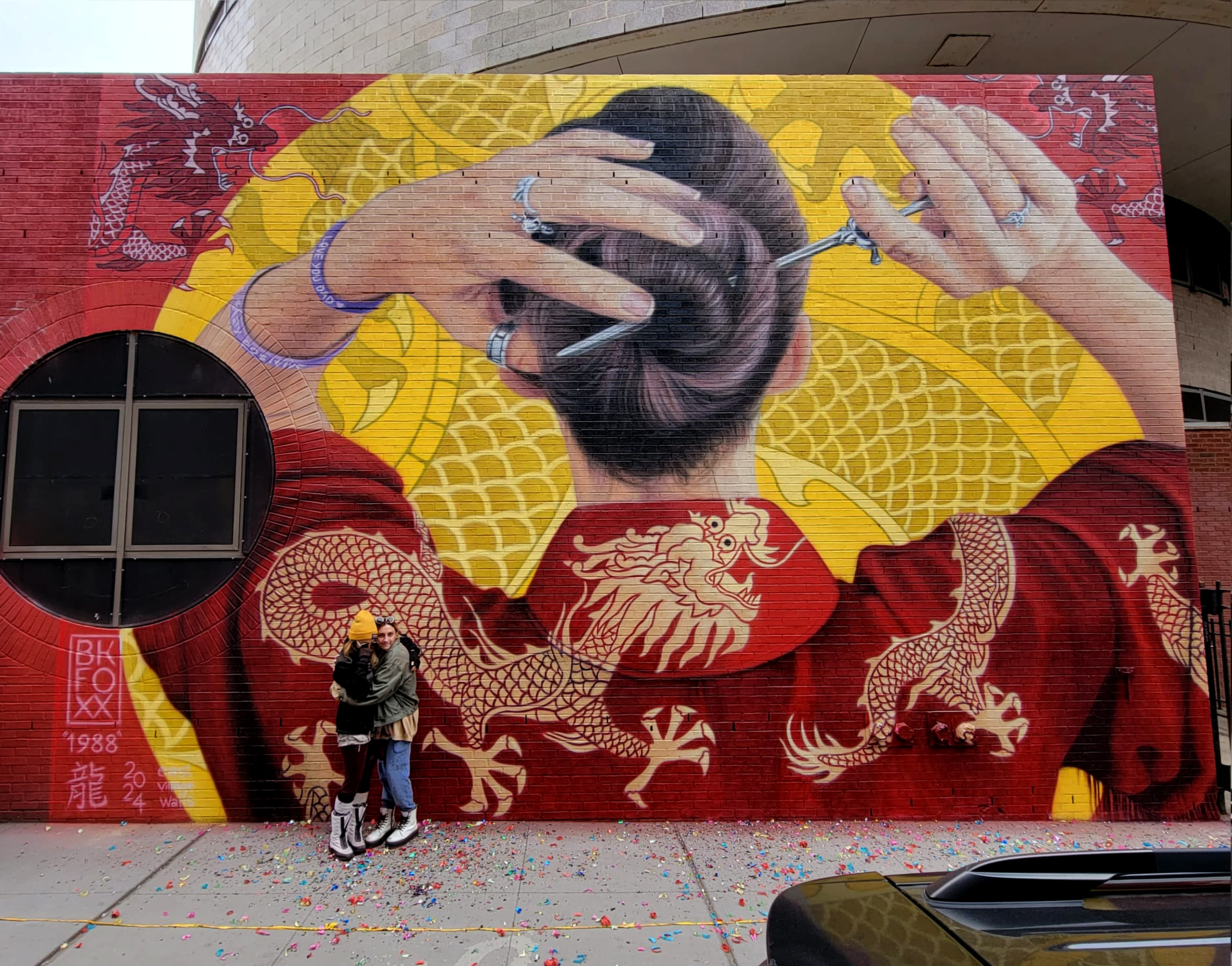 <b>1988</b><br>Year of the Dragon, Feb 2024<br>Chinatown NYC, with East Village Walls<br>photo by Hyder Mahmood